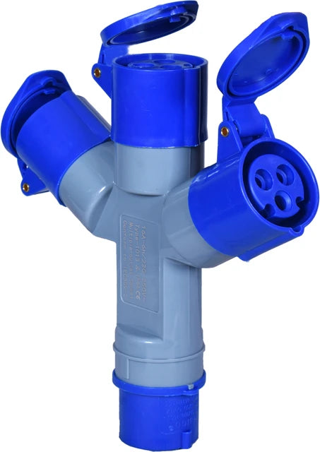 Industrial 3-Way Socket Hub | 16A, 32A, 3-Pin & 5-Pin Power Splitters ...